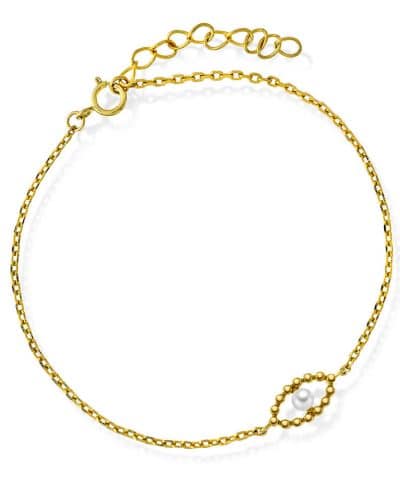 Mille armbånd i sølv med perle