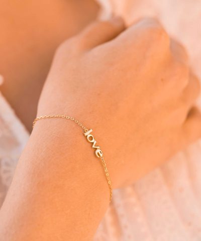 Alternative view of Love armbånd i sølv med rosenkvarts