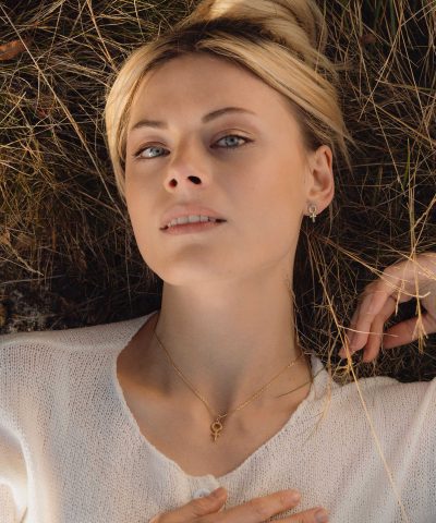 Alternative view of Femme smykke i sølv med rosenkvarts