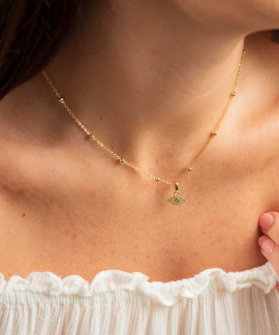 Alternative view of Protection smykke i sølv med rosenkvarts