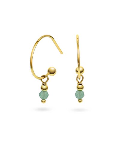 Crystal øredobber sølv med aventurin