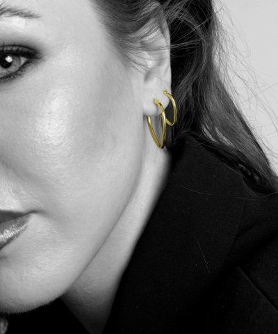 Alternative view of Peach øredobber i sølv, large