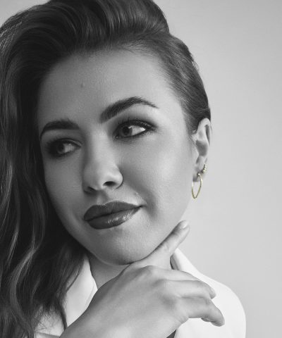 Alternative view of Peach øredobber i sølv, small