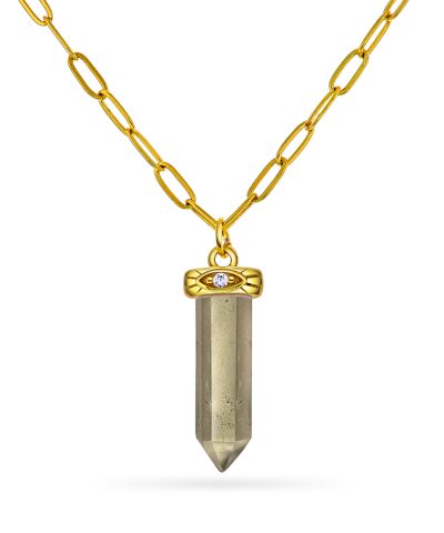 Guidance pendelsmykke sølv, røykkvarts