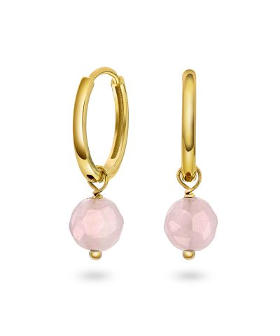 Harmony øreringer i sølv med rosenkvarts