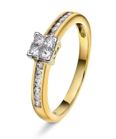 Ring i gult gull med diamant 0,33 ct WSI