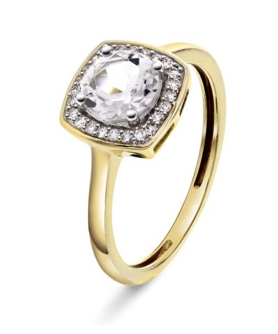 Ring i gult gull med diamant 0,08 ct WSI