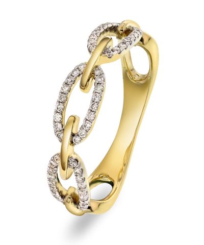 Ring i gult gull med diamant 0,20 ct WSI