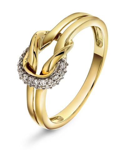 Ring i gult gull med diamant 0,15 ct WSI