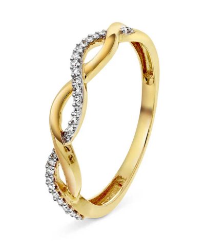 Ring i gull med diamant 0,09 ct WSI