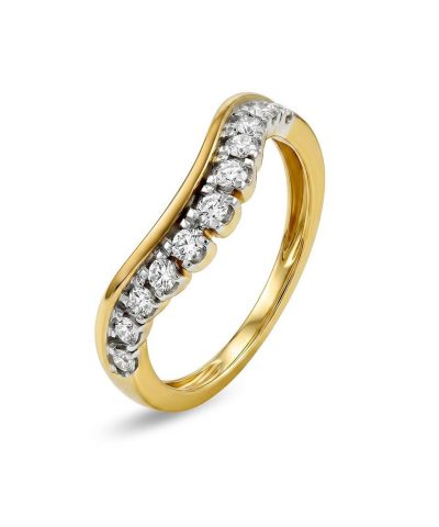 Ring i gult gull med diamant 0,33 ct W/SI