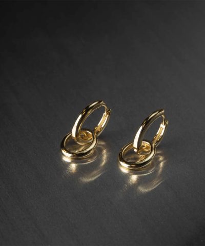 Alternative view of Hin dobbel hoop i forgylt 925 sølv