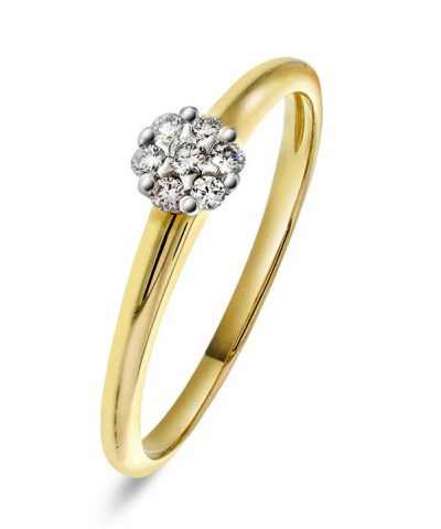 Ring i gull med diamant 0,12 ct WSI