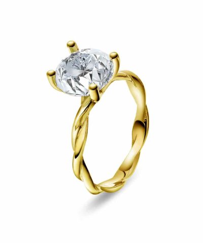 Ring i gull med bergkrystall