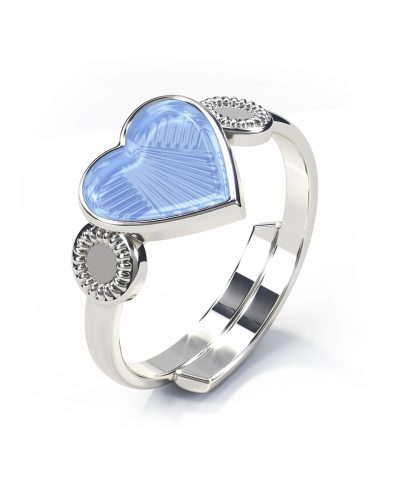 Pia&Per RING,HJERTE BLÅ