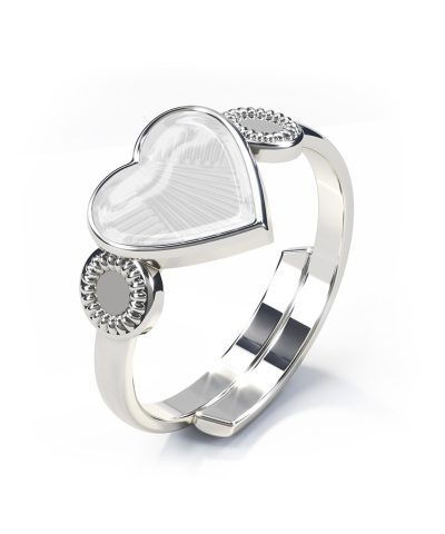 Pia&Per RING,HJERTE HVIT