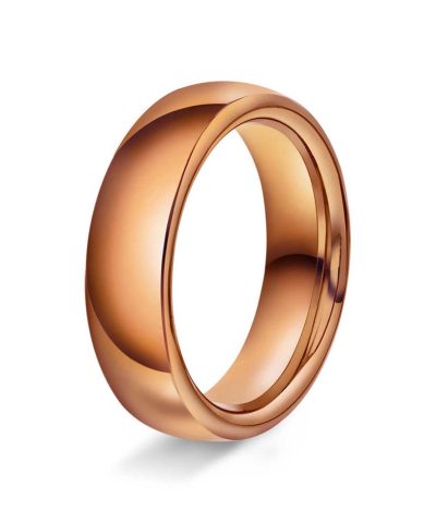 Oval 6mm polert rødt gull