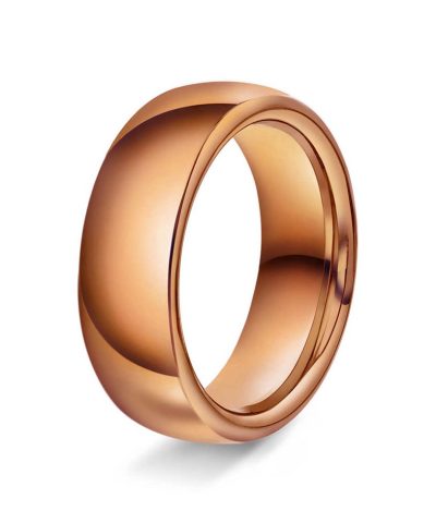 Oval 7mm polert rødt gull