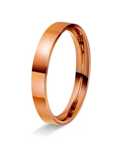 Rekt/buet 3mm polert rødt gull