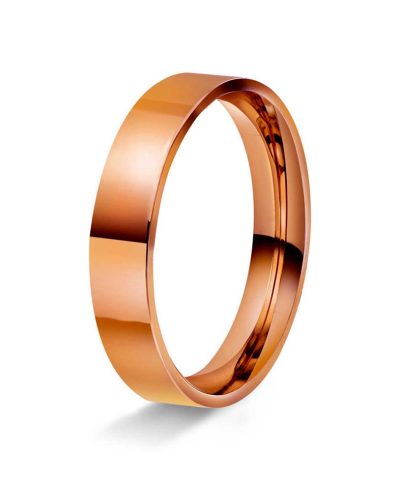 Rekt/buet 4mm polert rødt gull