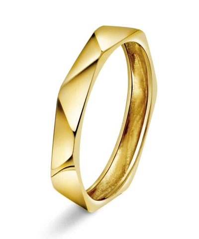 Fasett ring i gult gull