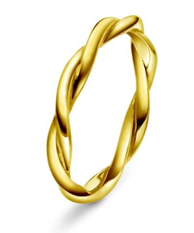Ring i gull tvunnet