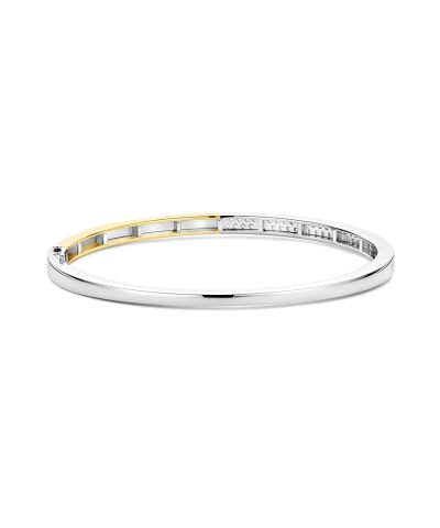 Alternative view of Ti Sento Contrast Zirconia Bangle