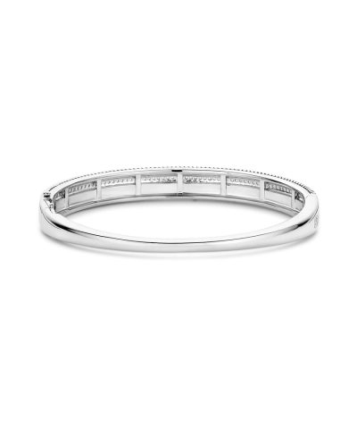 Alternative view of Ti Sento Structure Bangle Silver