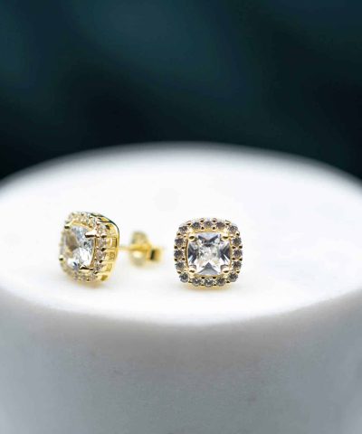 Alternative view of Grace øredobber i sølv med zirkonia