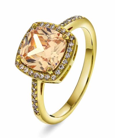 Grace ring i forgylt sølv med zirkonia