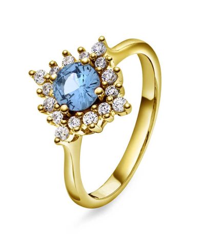 Lily ring i sølv med zirkonia, blå