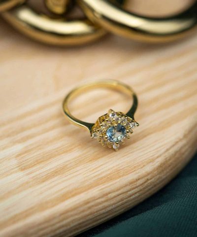 Alternative view of Lily ring i sølv med zirkonia, blå