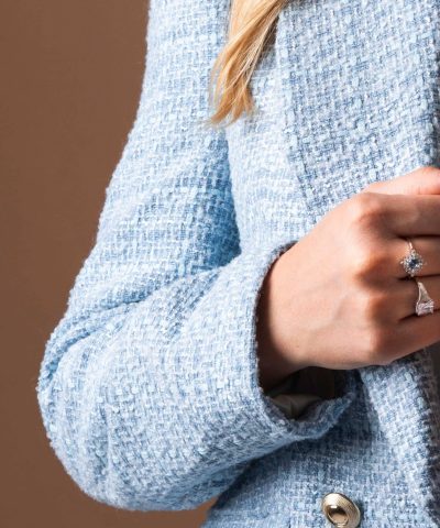 Alternative view of Lily ring i sølv med zirkonia, blå