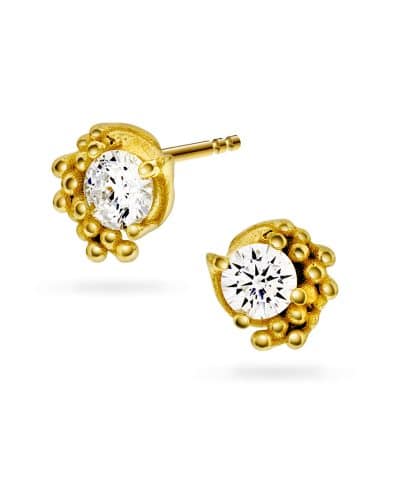 Halo øredobber i sølv med zirkonia