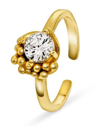 Halo ring i sølv, Justerbar