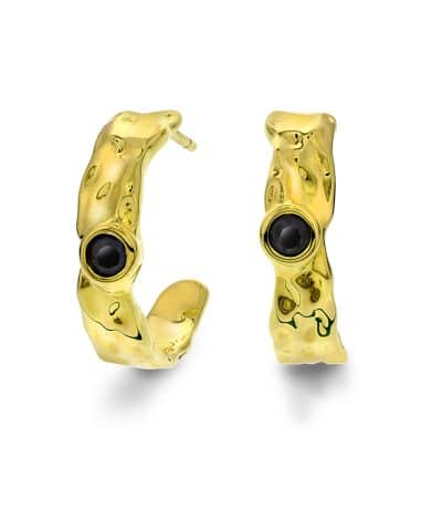 Stone øredobber i sølv med sort zirkonia