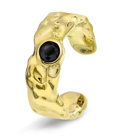 Stone ring i sølv, justerbar