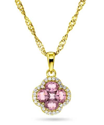 Ivy smykke i sølv med rosa zirkonia