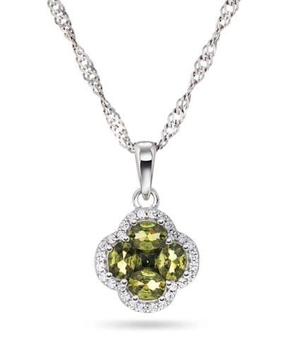 Ivy smykke i sølv med oliven zirkonia