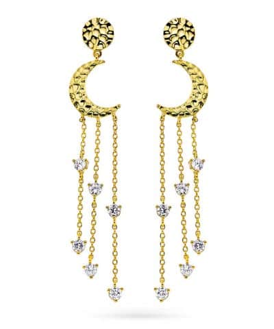 Shapes by Gulldia Luna øredobber i sølv med zirkonia