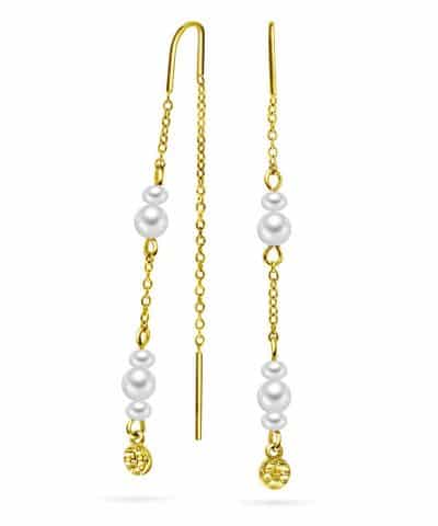 Shapes by Gulldia Fairy øredobber i sølv med perler