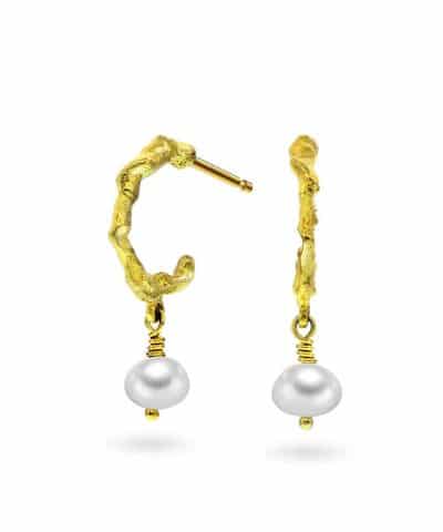 Shapes by Gulldia Keshi øredobber i sølv med perle, small