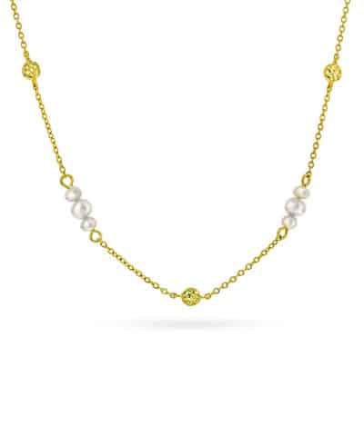 Shapes by Gulldia Fairy smykke i sølv med perler