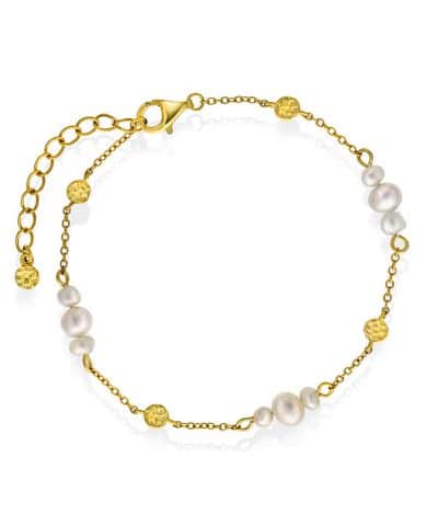 Shapes by Gulldia Fairy armbånd i sølv med perler