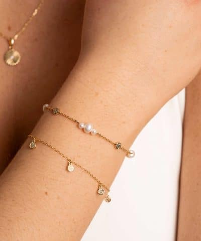 Alternative view of Shapes by Gulldia Fairy armbånd i sølv med perler