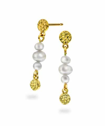 Shapes by Gulldia Fairy øredobber i sølv med perler