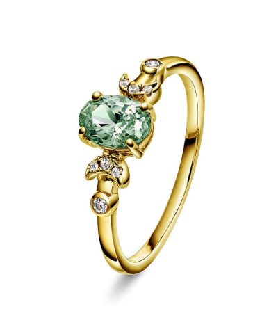 Cora ring i sølv med dus grønn zirkonia