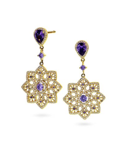 Asha øredobber i sølv med lilla zirkonia