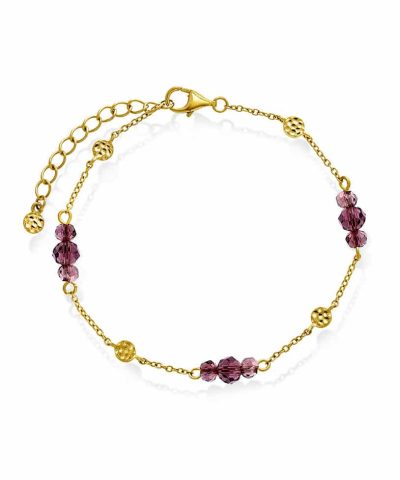 Fairy armbånd i sølv, dyp plomme