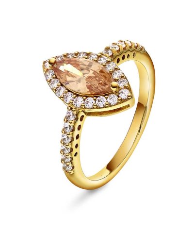 Rose ring i sølv med zirkonia